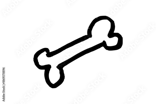 Simple bone sketch. Doodle style hand drawn object. Simple isolated outline.
