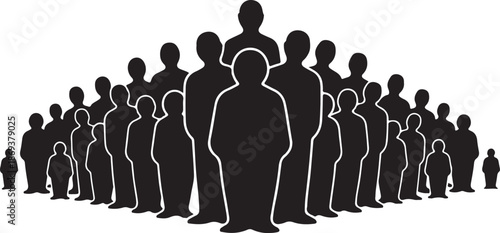 Diverse crowd of people standing together in unity