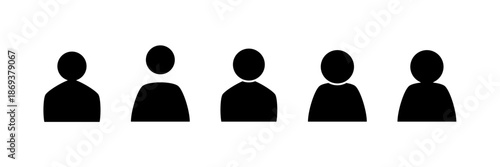 User profile login icon set. Isolated vector person silhouette set. Collection of flat design user avatars. Simple person account icons.
