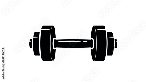 Minimalist dumbbell design for fitness and gym themes