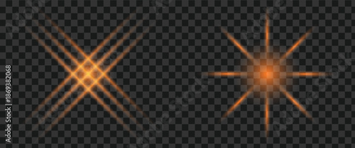 Abstract orange light effects on dark background