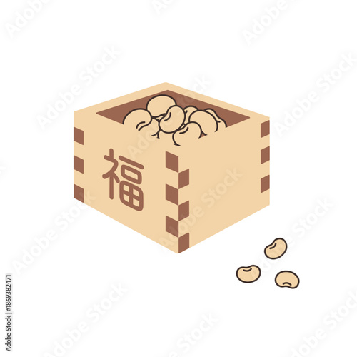 節分のイラスト素材　福豆　豆まき　豆