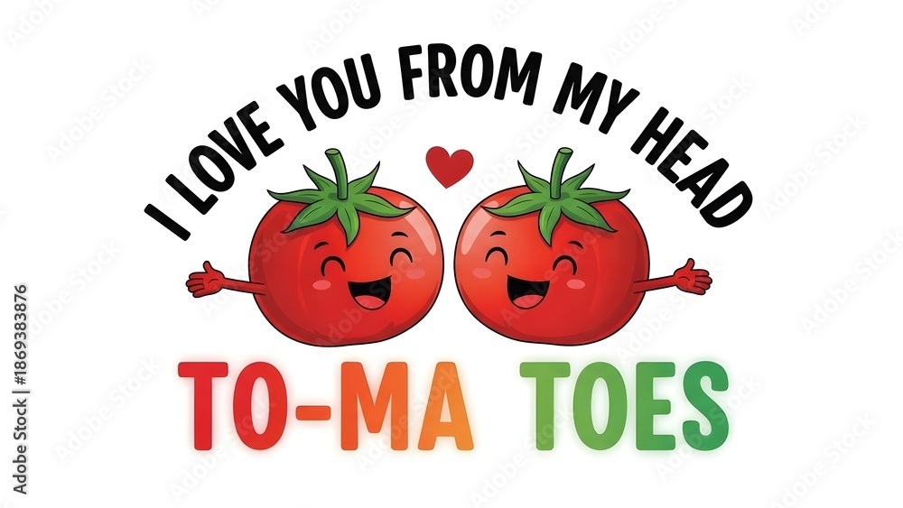Fototapeta premium Valentine day special funny tomato couples graphic