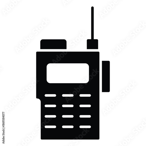 Black Silhouette of a Handheld Two-Way Radio Communication Device