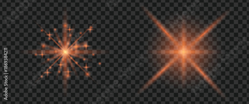 Vibrant orange light explosions on dark background