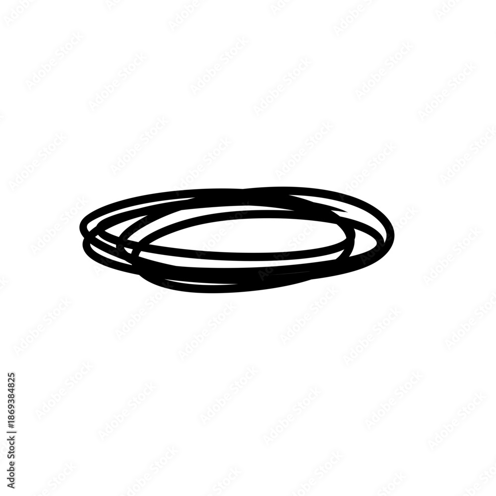 Fototapeta premium black hand-drawn oval scribbles 