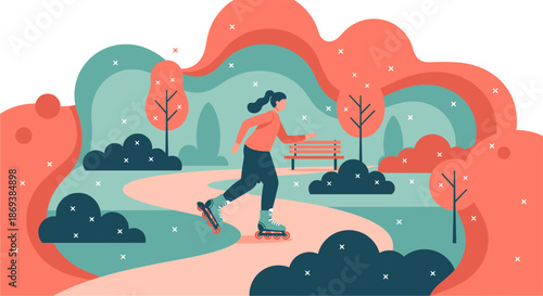 Woman Running in the Park.