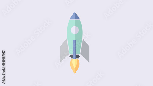 Page Vector Illustration of a Rocket Ship.