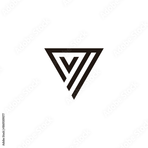 Free Download Letter M and v triangle geometric simple symbol logo vector - GFXLoad
