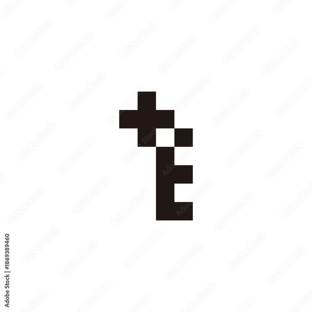 Fototapeta premium Letter t and E plus, square geometric simple symbol logo vector