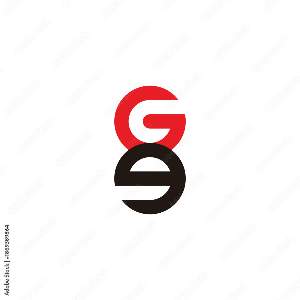 Fototapeta premium Letter G, g circles geometric symbol simple logo vector