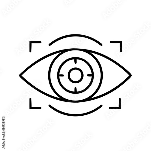 Eye scan icon representing concept of Artificial Intelligence icon  
