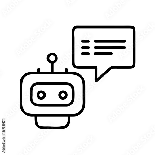 Chatbot robot icon with speech bubble for communication concept  