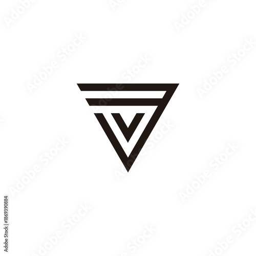 Letter v number 3 triangle geometric symbol simple logo vector