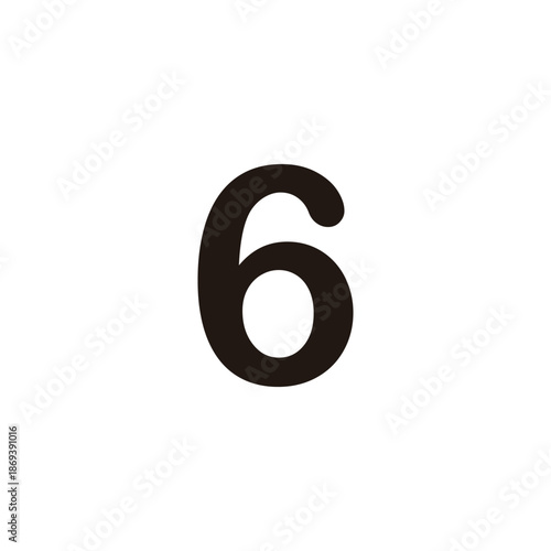 Number 6 geometric symbol simple logo vector