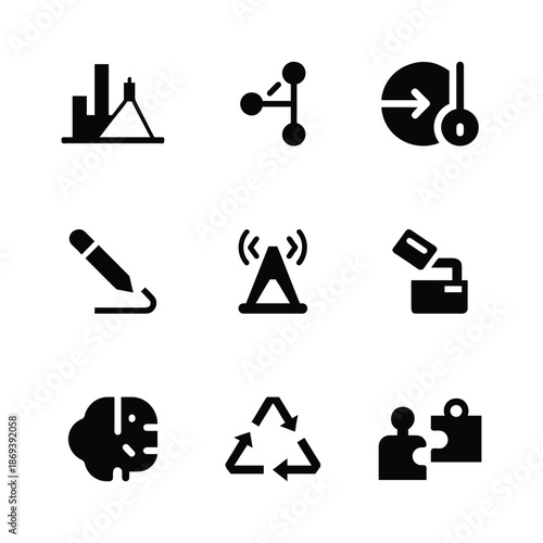 Set of Technology and Ai Icons. Containing Artificial Intelligence, Data and Innovation Ui Icons
