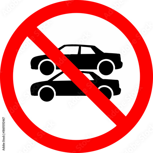Prohibition Sign: No Stacking or Double Parking of Cars Icon