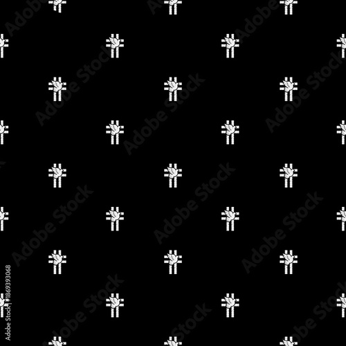 Dove and Christian cross seamless pattern isolated on black background