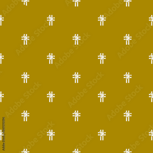 Dove and Christian cross seamless pattern isolated on color background