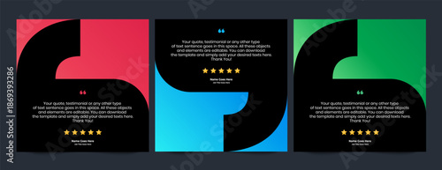Creative Testimonial Editable Vector template, Quote template, Empty speech bubbles, What our Clients Say, Review, Feedback, Infographic Template, Label, editable text box design, recommendation note