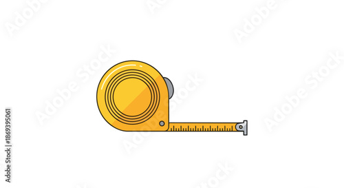 Illustration of a measuring tape showcasing flexible length measurement equipment essential in construction sewing tailoring and DIY projects with a
