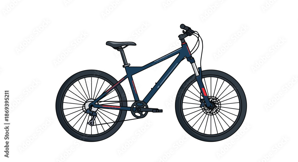 Obraz premium Modern mountain bicycle with lightweight frame and advanced suspension suitable for off-road cycling adventures and outdoor recreation activities