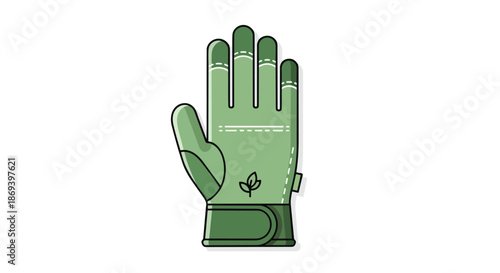 Eco-Friendly Gardening Glove with Plant Motif Emphasizing Sustainability and Hand Protection for Green Thumbs Creative Outdoor Work