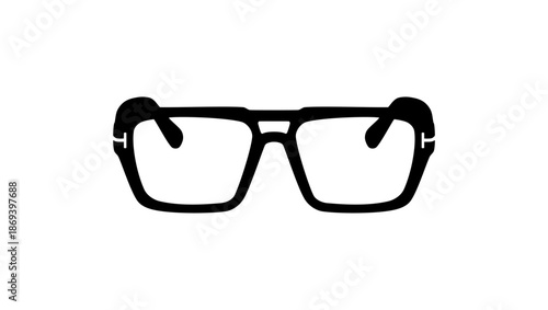 Sunglasses symbol, black isolated silhouette