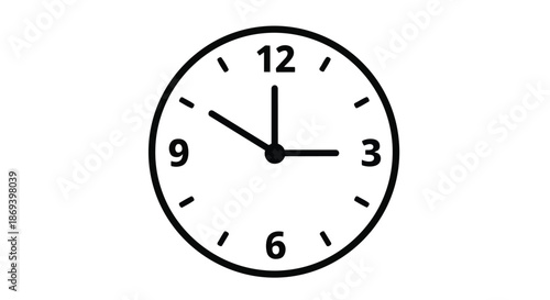 Simple Analog Wall Clock Showing Time with Clarity and Precision for Indoor Timekeeping Needs