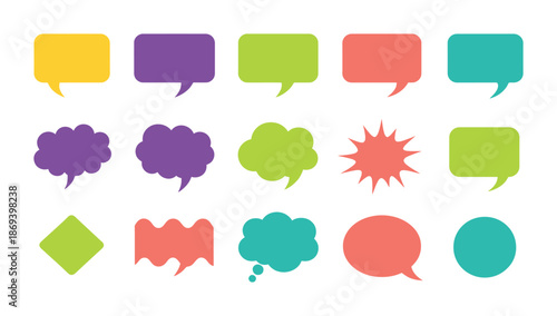 Set of different speech bubbles. Communication concept, Speak bubble text, vector set of flat message bubbles with transparent background