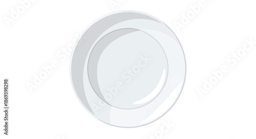 Minimalist White Plate with Elegant Curves and Smooth Surface for Modern Kitchen Decor