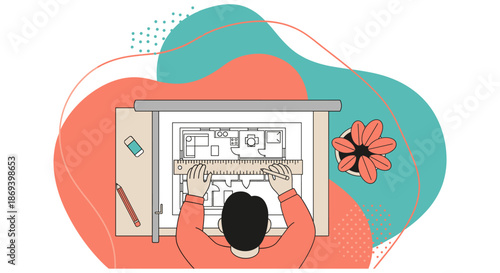 Person Designing on Computer with Graphics Tablet.