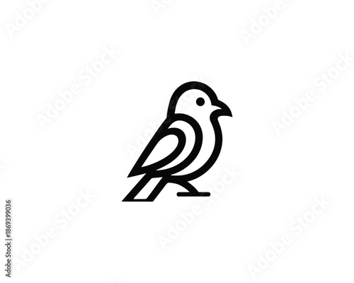 Line bird logo with geometric flair