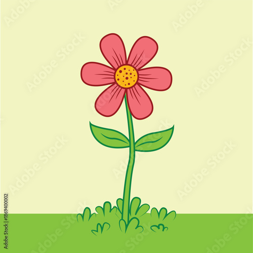 Cartoon Flower illustration EPS Vector