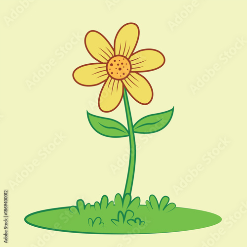 Cartoon Flower illustration EPS Vector