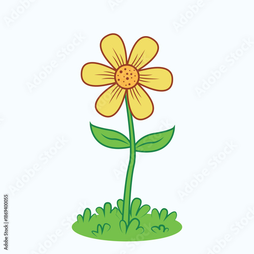 Cartoon Flower illustration EPS Vector