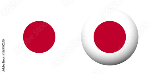 Vector illustration of Japan flag set on transparent background