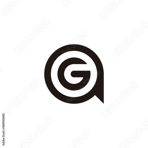 Letter G in message, circle geometric symbol simple logo vector