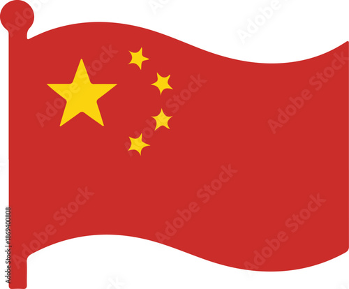Waving chinese national flag illustration