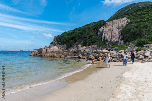 Wallpaper Mural Shek O beach seascape in Hong Kong. Located on Hong Kong southern coast near Shek O village. A sandy public beach. Hong Kong, China. 23 May 2025 Torontodigital.ca