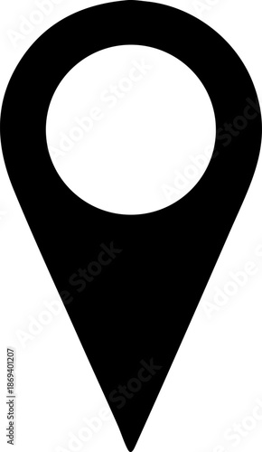 Simple black geolocation map pin symbol vector icon