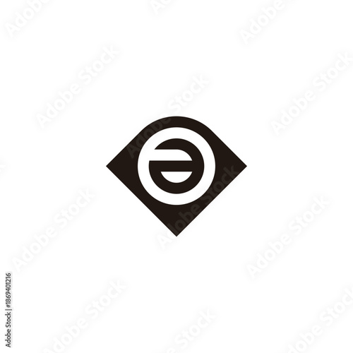 Letter a in diamond, circle geometric symbol simple logo vector