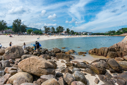 Wallpaper Mural Shek O beach seascape in Hong Kong. Located on Hong Kong southern coast near Shek O village. A sandy public beach. Hong Kong, China. 23 May 2025 Torontodigital.ca