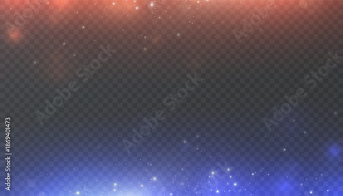 Light effect with lots of shiny shimmering particles isolated on transparent background. Vector star cloud with dust.