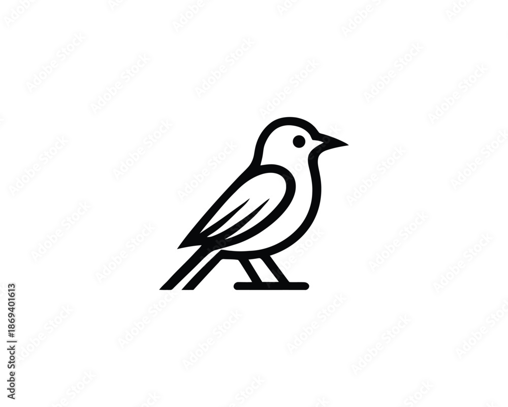 Fototapeta premium Simple bird logo with minimal curves