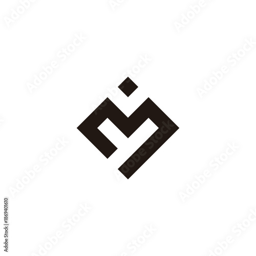 Letter M, y and v square symbol simple logo vector