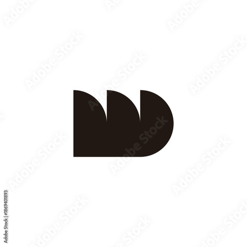 Letter w bullet geometric symbol simple logo vector