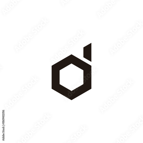 Letter od do o d hexagon eometric symbol simple logo vector