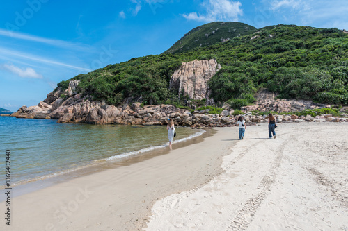 Wallpaper Mural Shek O beach seascape in Hong Kong, China. Located on Hong Kong southern coast near Shek O village. A sandy public beach. Torontodigital.ca