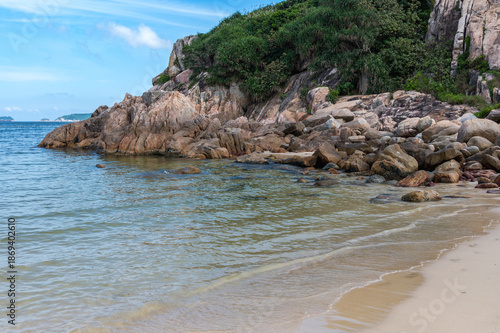 Wallpaper Mural Shek O beach seascape in Hong Kong, China. Located on Hong Kong southern coast near Shek O village. A sandy public beach. Torontodigital.ca